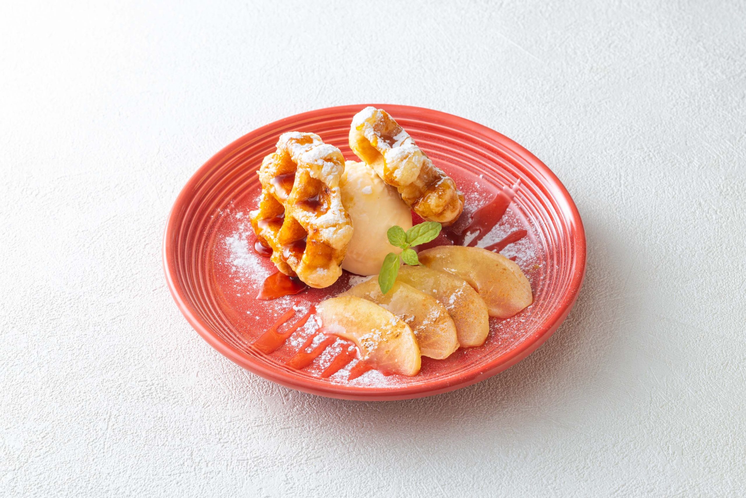 12/15~リンゴとバニラアイスのウィンターワッフル