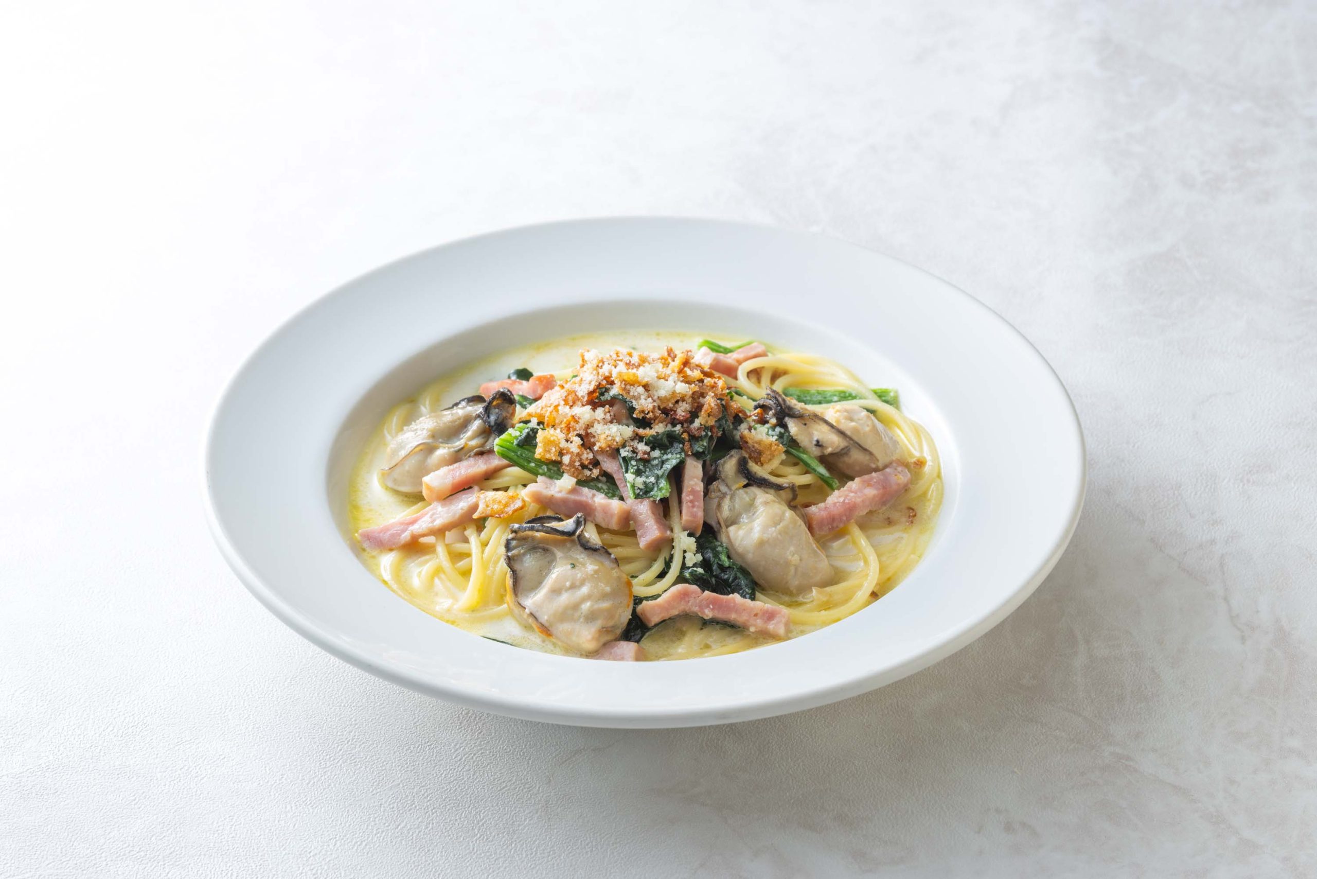 12/15~牡蠣とベーコンのクリームスープパスタ